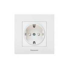 Розетка с заземлением Karre Plus 55 с защитными шторками белая ABS пластик [WDTC92122WH-UA1] Panasonic