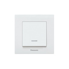 Выключатель одноклавишный с подсветкой Karre Plus 55 с рамкой ABS белый [WDTC90022WH-UA1] Panasonic