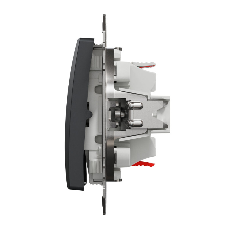 Кнопочный двухклавишный выключатель Черный 73х73х37mm ABS-UV [SDD114118] Sedna Design & Elements Schneider Electric