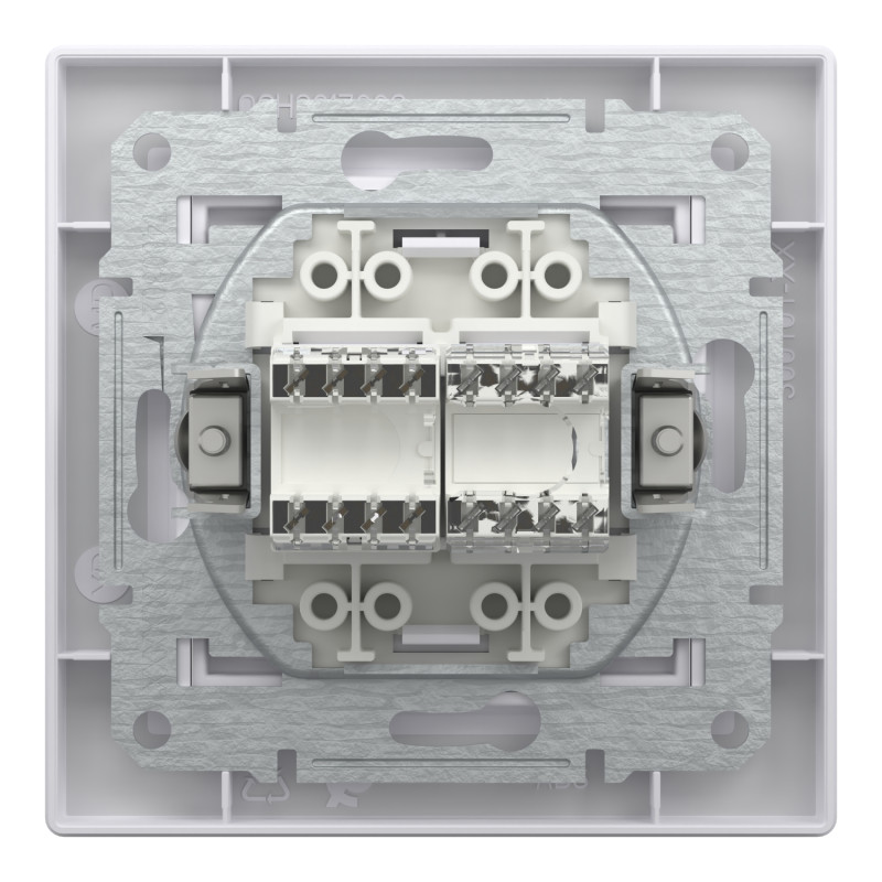 Розетка комп'ютерна з рамкою RJ45 кат.5Е Asfora біла ABS [EPH4900121] Шнейдер Електрік
