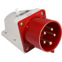 Силовая вилка 3P+N+PE 32А 400В стационарная IP44 красная [A0080060006] ВС (525) АСКО