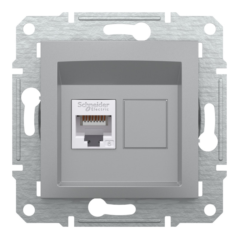 Розетка комп'ютерна RJ45 UTP кат.6 Asfora алюміній ABS [EPH4700161] Електрик шнейдер