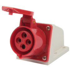Силовая розетка 3P+PE 16А 380В стационарная IP44 красная [p012004] E.NEXT e.socket.pro.4.16