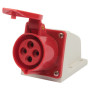 Силова розетка 3P+PE 16А 380В стаціонарна IP44 червона [p012004] E.NEXT e.socket.pro.4.16