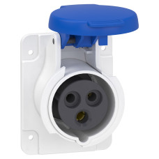 Силовая розетка 2P+E 16А 250В встраиваемая IP44 прямая синяя [PKY16G423] Mureva Schneider Electric