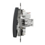 Двухклавишный выключатель с LED подсветкой черный [SDD114105L] ABS-UV Sedna Design&Element Шнейдер Электрик