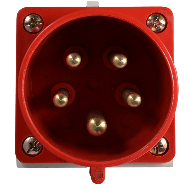 Силовая вилка 3P+N+PE 32А 400В стационарная IP44 красная [A0080060006] ВС (525) АСКО