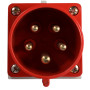 Силовая вилка 3P+N+PE 32А 400В стационарная IP44 красная [A0080060006] ВС (525) АСКО