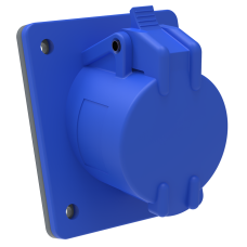 Силовая розетка 2P+PE 16А 250В встраиваемая IP44 синяя [PSN41-016-3] ССИ-413 UEC