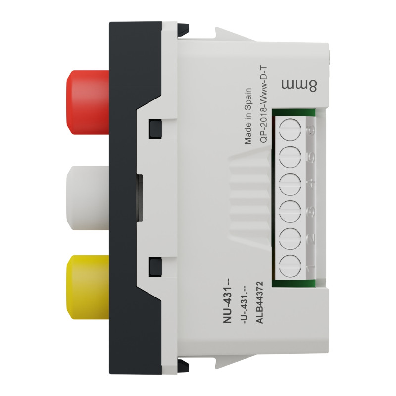 Розетка 3 RCA, 1 модуль антрацит [NU343154] ABS-UV Unica New Шнейдер Электрик