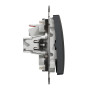 Двухклавишный выключатель с LED подсветкой черный [SDD114105L] ABS-UV Sedna Design&Element Шнейдер Электрик