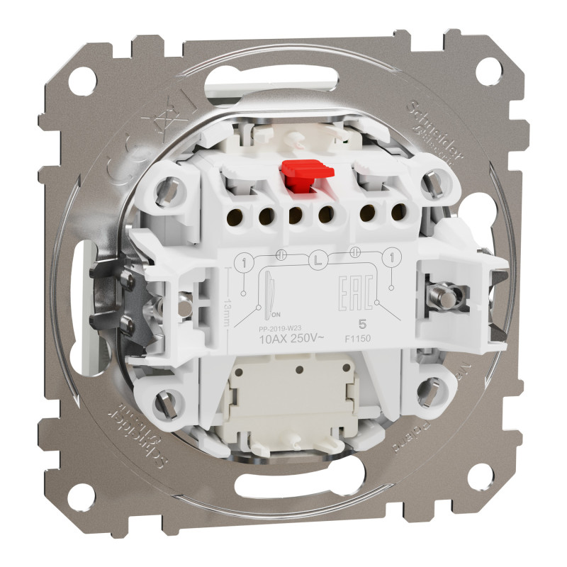 Двухклавишный выключатель с LED подсветкой белый [SDD111105L] ABS-UV Sedna Design&Element Шнейдер Электрик