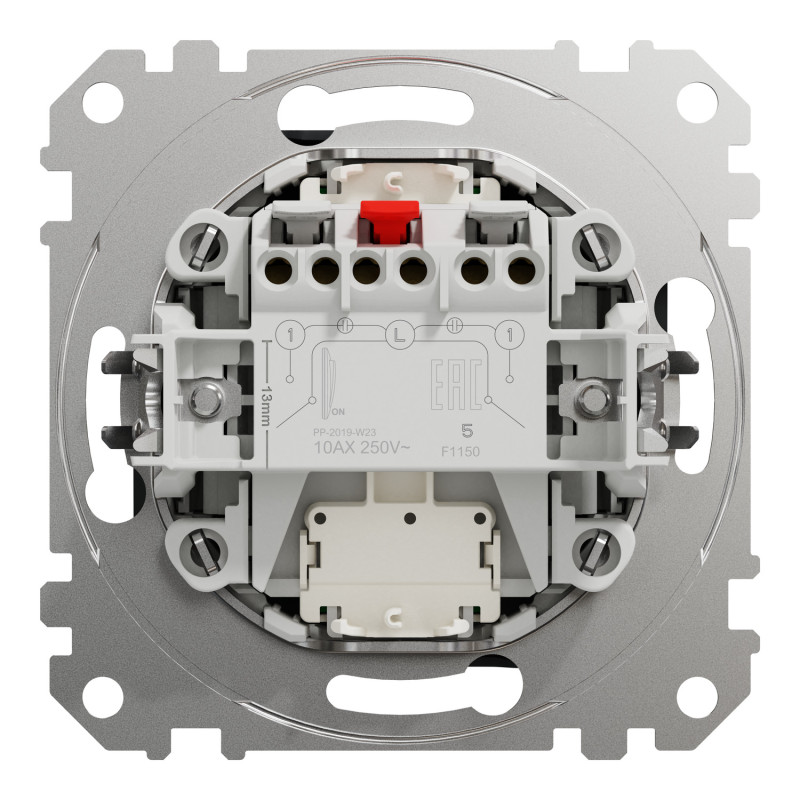 Двухклавишный выключатель с LED подсветкой черный [SDD114105L] ABS-UV Sedna Design&Element Шнейдер Электрик
