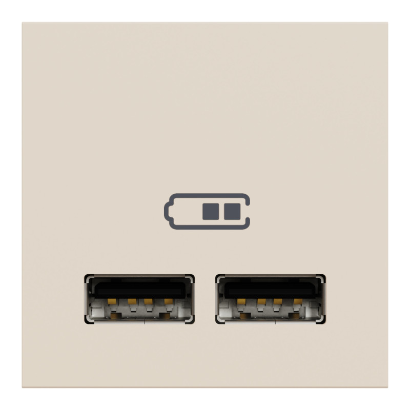 Розетка USB подвійна 2.1А 2 бежева модуля [NU341844] PC Unica New Шнейдер Електрік