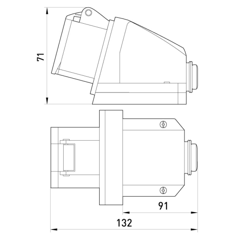 Силова розетка 3P+PE 16А 380В стаціонарна IP44 червона [p012004] E.NEXT e.socket.pro.4.16