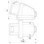 Силова розетка 3P+PE 16А 380В стаціонарна IP44 червона [p012004] E.NEXT e.socket.pro.4.16
