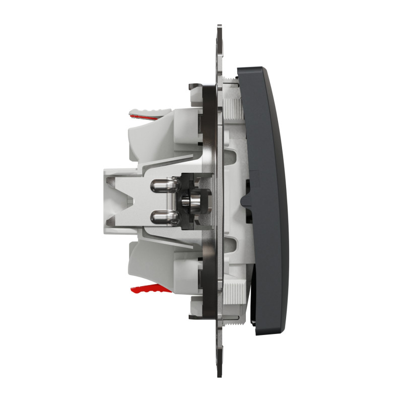 Кнопочный двухклавишный выключатель Черный 73х73х37mm ABS-UV [SDD114118] Sedna Design & Elements Schneider Electric
