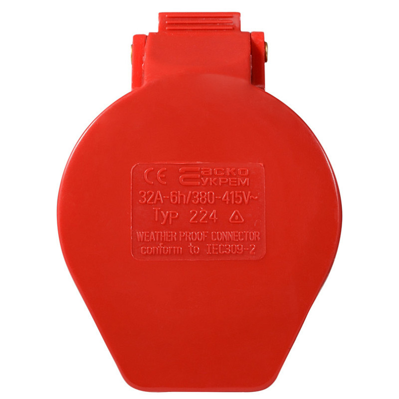 Силовая розетка 3P+PE 32А 400В переносная IP44 красная [A0080020005] ГП (224) АСКО