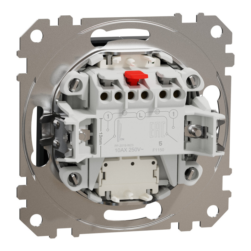 Двухклавишный выключатель с LED подсветкой черный [SDD114105L] ABS-UV Sedna Design&Element Шнейдер Электрик