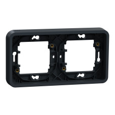 Рамка двухместная горизонтальная IP55 черная [MUR34101] PC Mureva Styl Schneider Electric