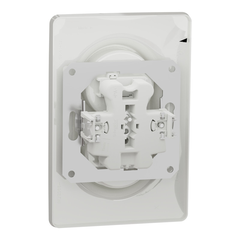 Розетка двойная со шторками белый 83х83х42mm ABS [NU206318] Unica New Schneider Electric