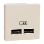Розетка USB подвійна 2.1А 2 бежева модуля [NU341844] PC Unica New Шнейдер Електрік