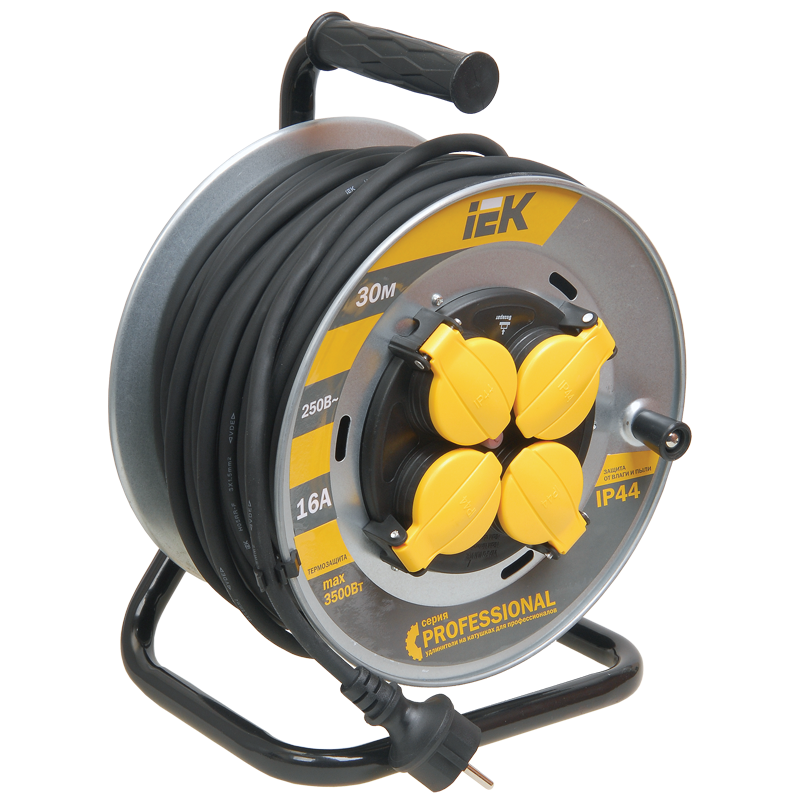 Катушка ук30*2Р+PЕ/30м КГ 3х1,5мм 2 ip44 Professional, [wkp16-16-04-30-44]