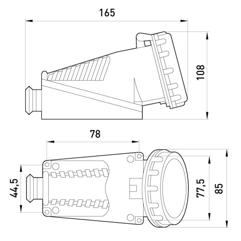 Силовая розетка 3P+N+PE 16А 400В стационарная IP67 красная [2626-137] E.NEXT