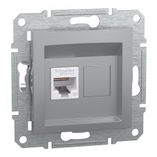 Розетка компьютерная RJ45 UTP кат.6 Asfora алюминий ABS [EPH4700161] Шнейдер Электрик