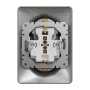 Двойная розетка 2P+E с заземлением алюминий [SDD313221] ABS-UV Sedna Design&Element Шнейдер Электрик