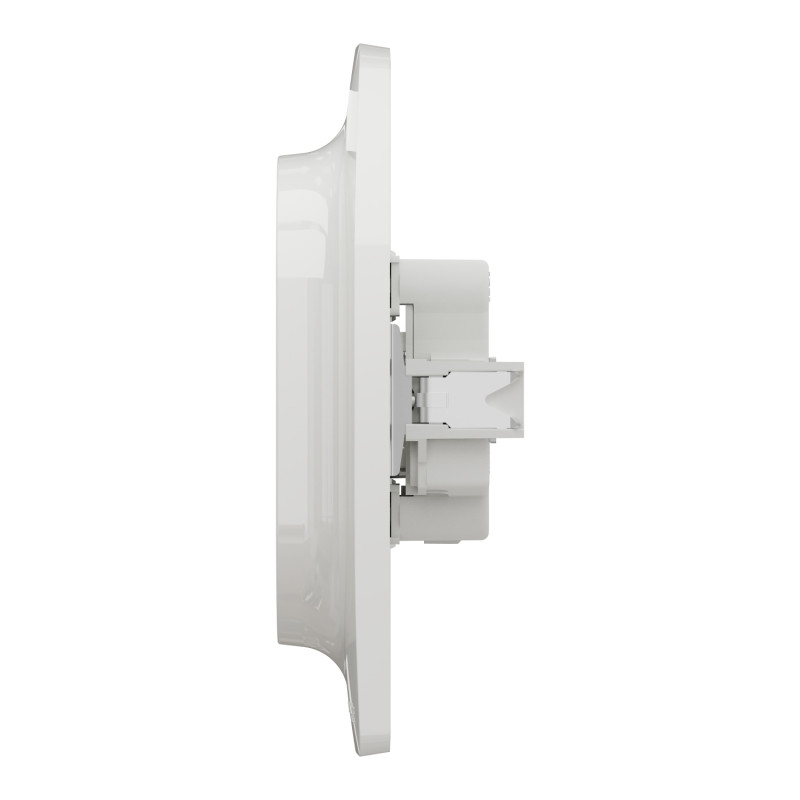Розетка двойная со шторками белый 83х83х42mm ABS [NU206318] Unica New Schneider Electric