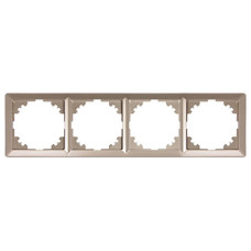 Рамка 4-постовая 294х81х9,5мм никель [ins0040059] E.NEXT e.lux.10084L.4.fr.nickel