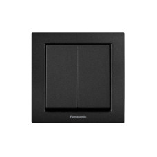 Выключатель двухклавишный Karre Plus 55 с рамкой ABS черный [WDTC90092BL-UA1] Panasonic