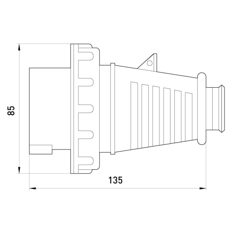 Силовая вилка 3P+N+PE 16А 400В переносная IP67 синяя [3626-337] E.NEXT