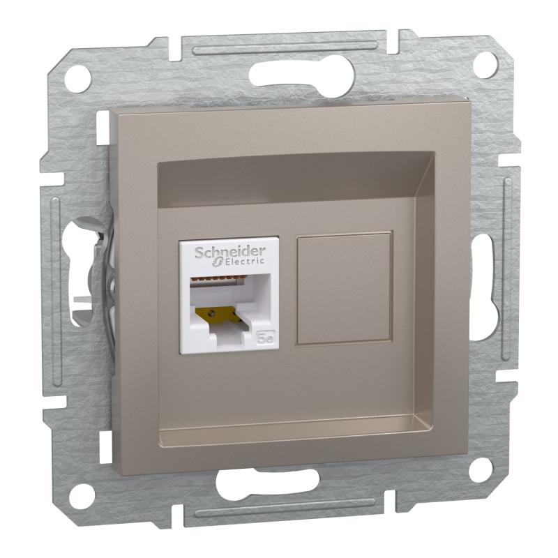 Розетка компьютерная RJ45 UTP кат.5Е Asfora бронза ABS [EPH4300169] Шнейдер Электрик
