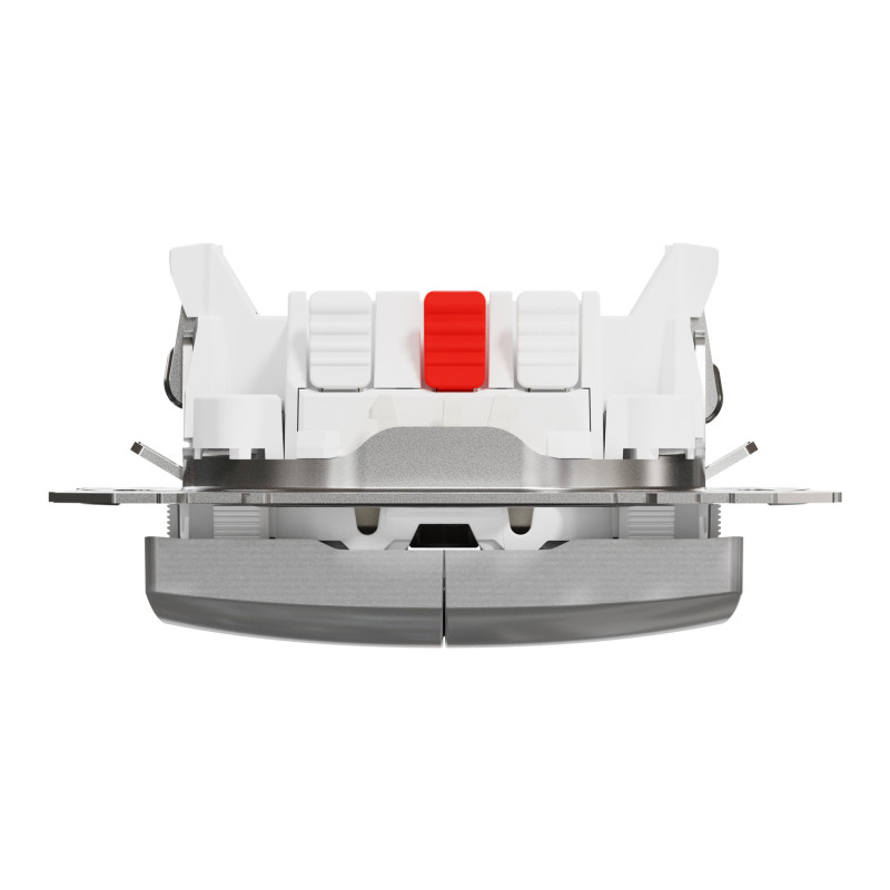 Двухклавишный выключатель с LED подсветкой алюминий [SDD113105L] ABS-UV Sedna Design&Element Шнейдер Электрик