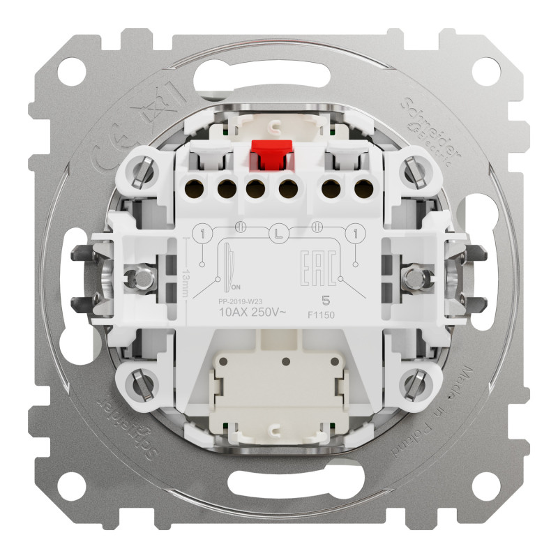 Двухклавишный выключатель с LED подсветкой белый [SDD111105L] ABS-UV Sedna Design&Element Шнейдер Электрик