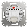Двухклавишный выключатель с LED подсветкой белый [SDD111105L] ABS-UV Sedna Design&Element Шнейдер Электрик