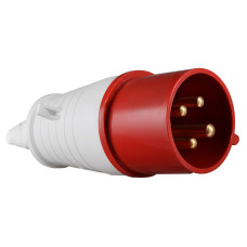 Силовая вилка 3P+PE 32А 400В переносная IP44 красная [A0080010005] ВП (024) АСКО