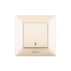 Выключатель проходной одноклавишный Arkedia Slim с рамкой ABS кремовий [WNTC00032BG-UA1] Panasonic