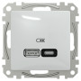 USB-розетка тип A+C 3А 21Вт белый 73x73x44mm ABS+PC [SDD111405] Sedna Design & Elements Schneider Electric