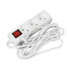 Удлинитель с выключателем 3м 3 гнезда 2Р IP20 [WYP10-06-03-03-S-N-U] STANDART UEC