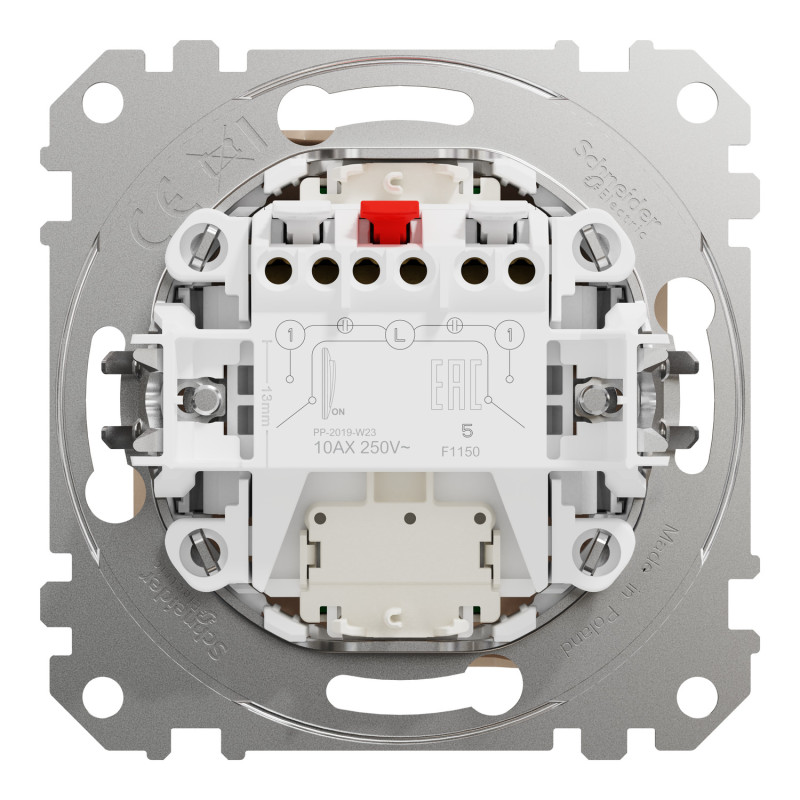 Двухклавишный выключатель с LED подсветкой бежевый [SDD112105L] ABS-UV Sedna Design&Element Шнейдер Электрик