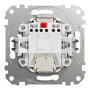 Двухклавишный выключатель с LED подсветкой бежевый [SDD112105L] ABS-UV Sedna Design&Element Шнейдер Электрик
