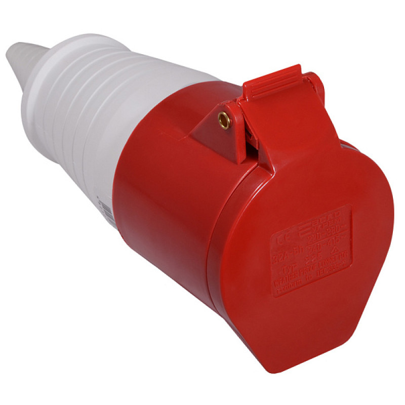 Силовая розетка 3P+N+PE 32А 400В переносная IP44 красная [A0080020006] ГП (225) АСКО