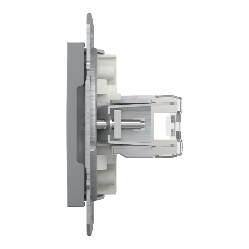 Розетка комп'ютерна RJ45 UTP кат.6 Asfora сталь ABS [EPH4700162] Шнейдер Електрік