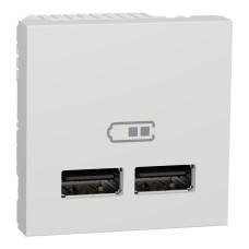 Розетка USB двойная 2.1А 2 модуля белая [NU341818] PC Unica New Шнейдер Электрик