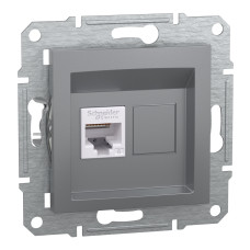 Розетка компьютерная RJ45 UTP кат.6 Asfora сталь ABS [EPH4700162] Шнейдер Электрик
