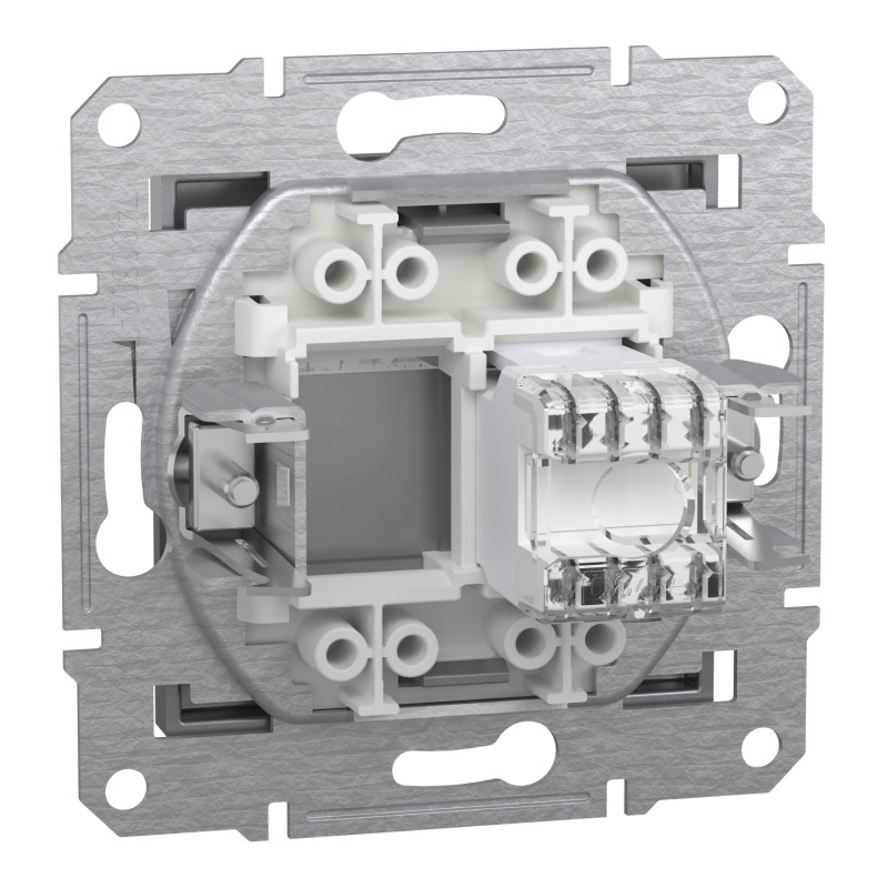 Розетка комп'ютерна RJ45 UTP кат.6 Asfora сталь ABS [EPH4700162] Шнейдер Електрік