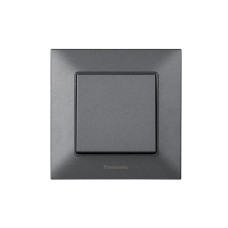 Выключатель одноклавишный Arkedia Slim с рамкой ABS дымчатый [WNTC00012DG-UA1] Panasonic